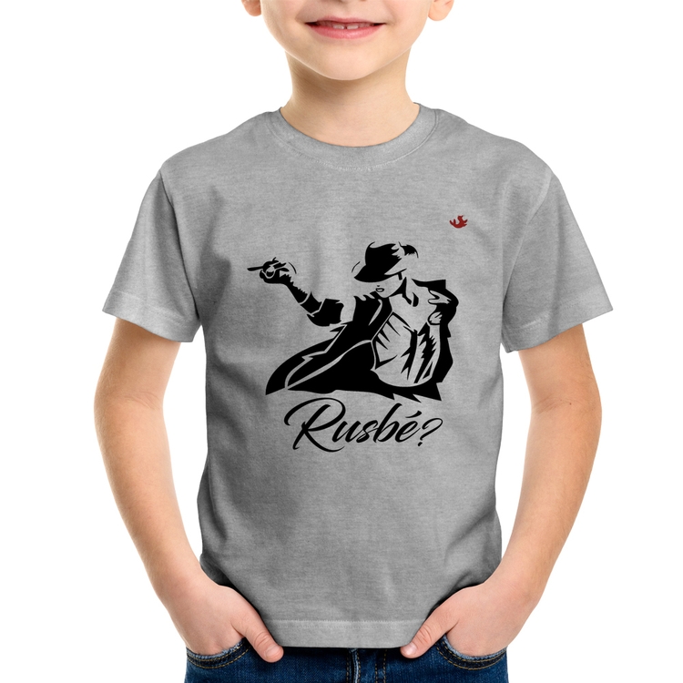 Camiseta Infantil Rusbé? - Cinza