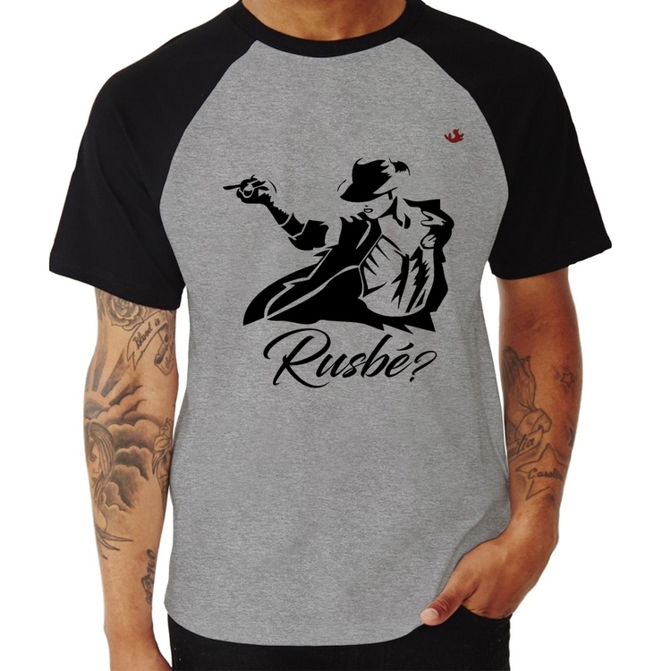 Camiseta Raglan Rusbé? - Cinza/Preto