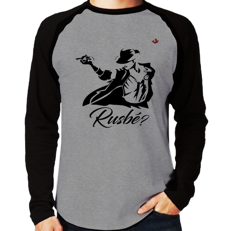 Camiseta Raglan Rusbé? Manga Longa - Cinza/Preto