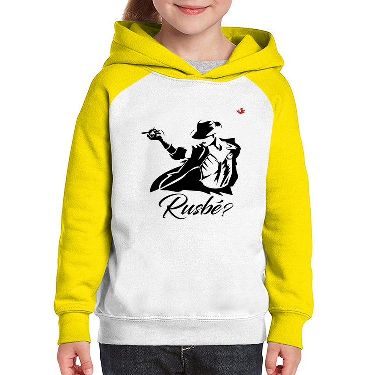 Moletom Infantil Rusbé? - Branco/Amarelo