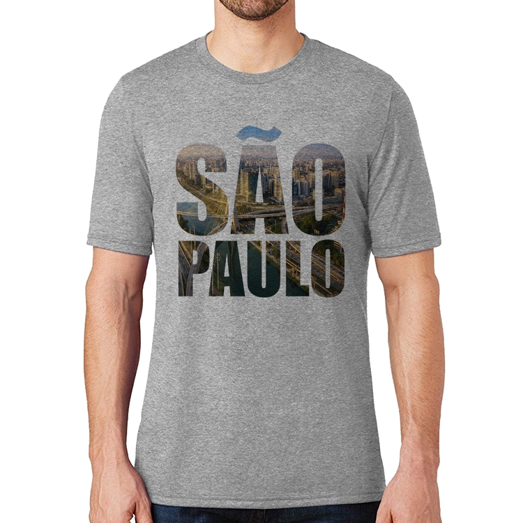Camiseta São Paulo Cidade Letras - Cinza