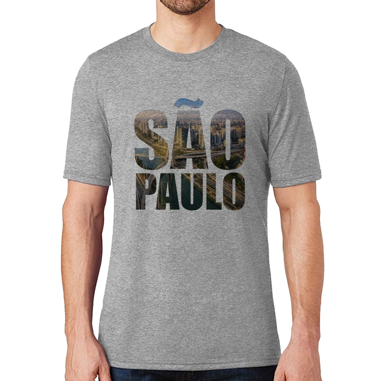 Camiseta São Paulo Cidade Letras - Cinza