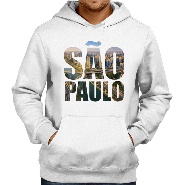 Moletom São Paulo Cidade Letras - Branco