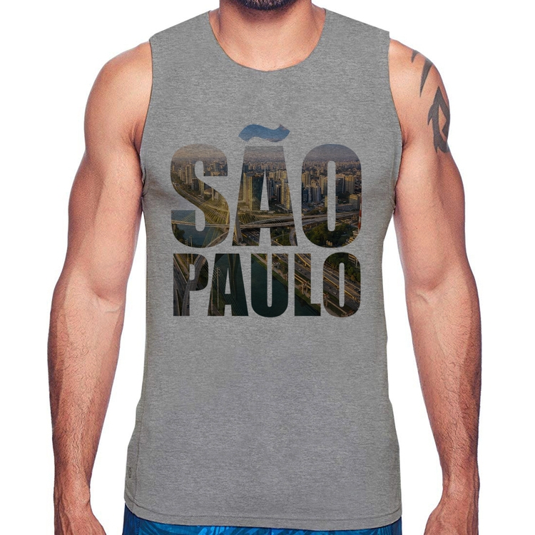 Regata São Paulo Cidade Letras - Cinza