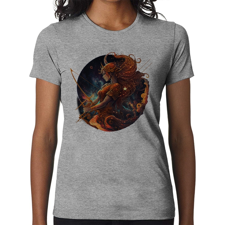 Baby Look Sagitário Sígno - Cinza