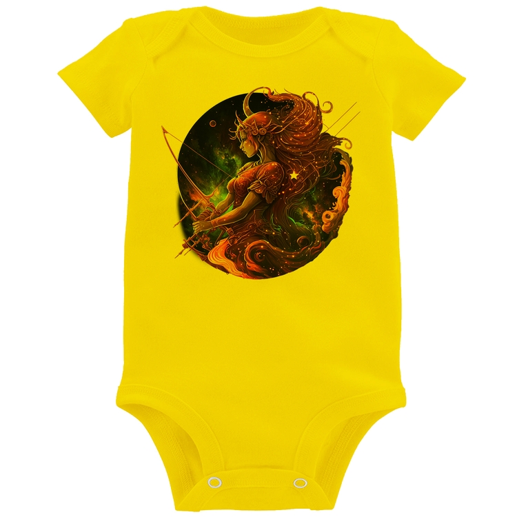 Body Bebê Sagitário Sígno - Amarelo