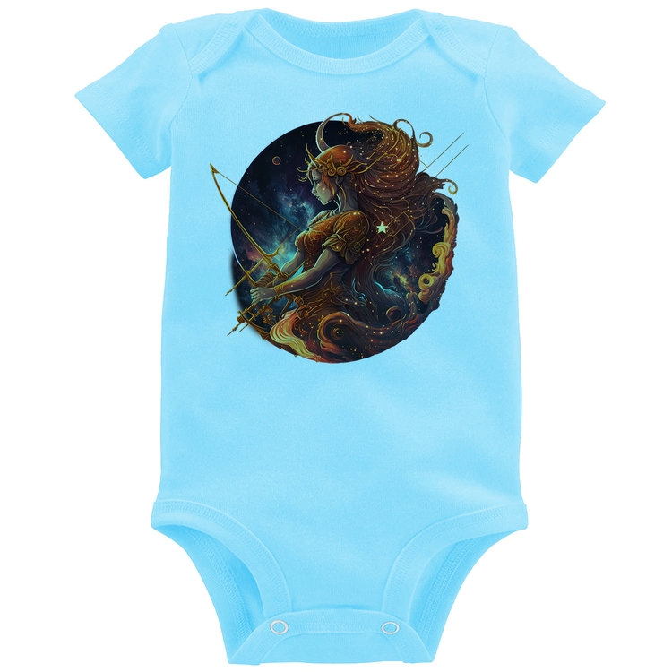 Body Bebê Sagitário Sígno - Azul Bebê