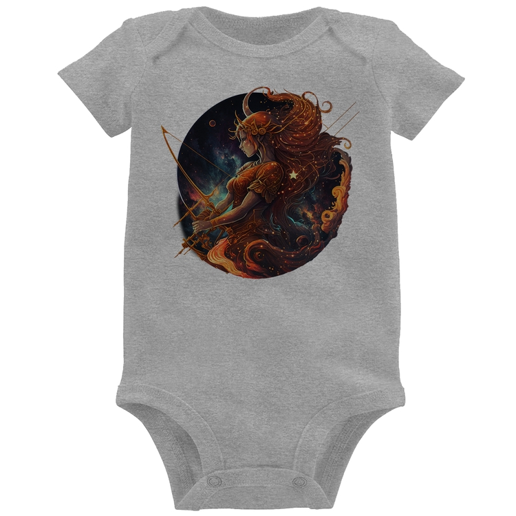 Body Bebê Sagitário Sígno - Cinza