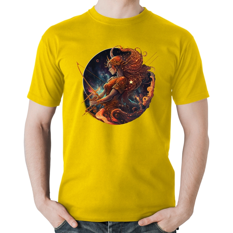 Camiseta Algodão Sagitário Sígno - Amarela