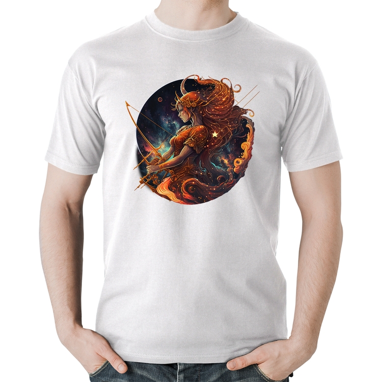 Camiseta Algodão Sagitário Sígno - Branca