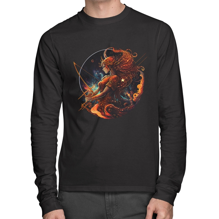 Camiseta Algodão Sagitário Sígno Manga Longa