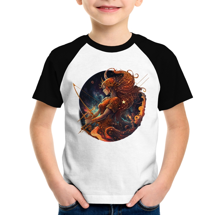 Camiseta Raglan Infantil Sagitário Sígno