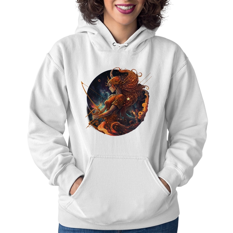 Moletom Feminino Sagitário Sígno - Branco