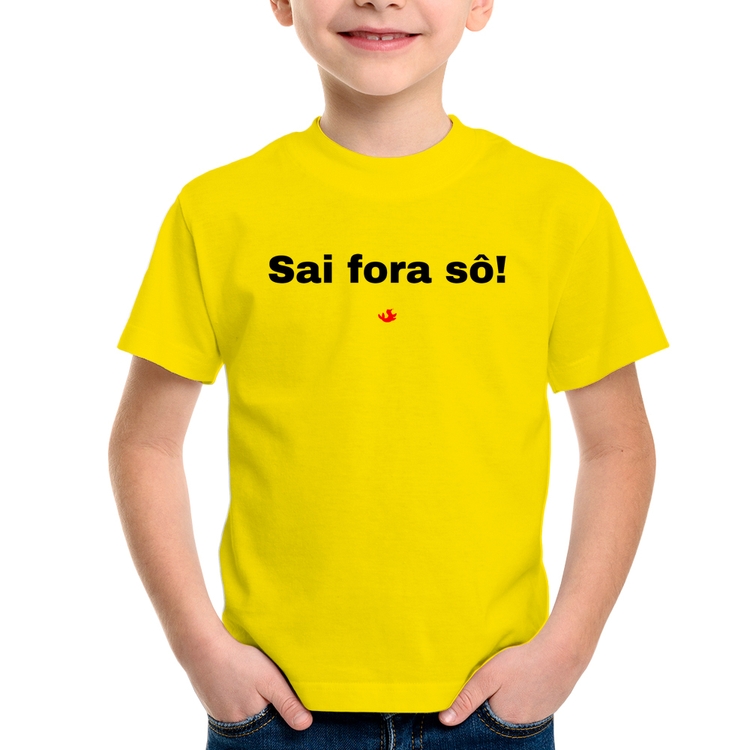 Camiseta Infantil Sai fora sô! - Amarela