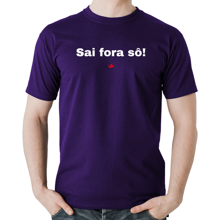Camiseta Algodão Sai fora sô! - Roxa