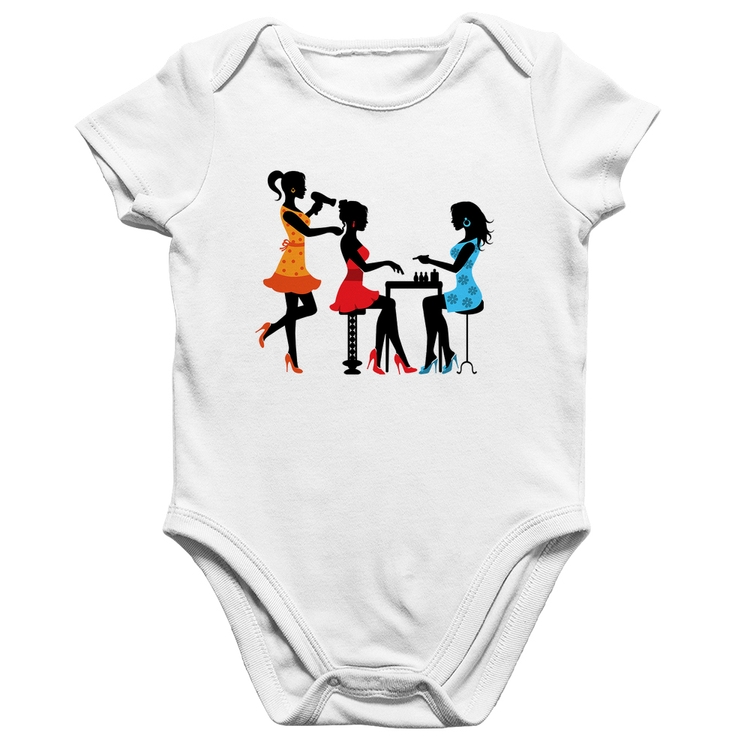 Body Bebê Algodão Salão de Beleza Cabeleireira e Manicure - Branco