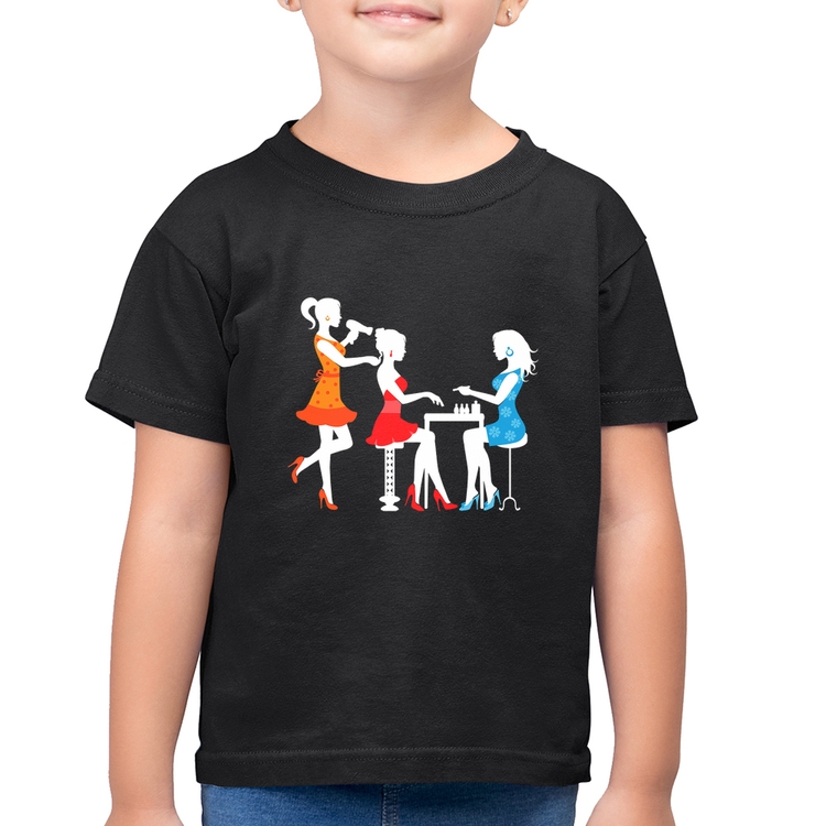 Camiseta Algodão Infantil Salão de Beleza Cabeleireira e Manicure