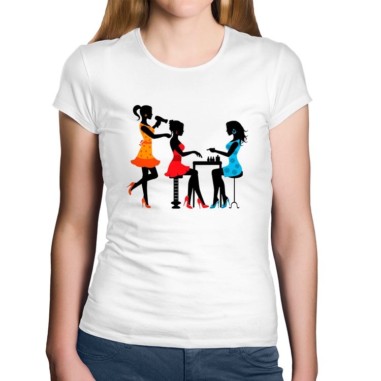 Baby Look Algodão Salão de Beleza Cabeleireira e Manicure - Branca