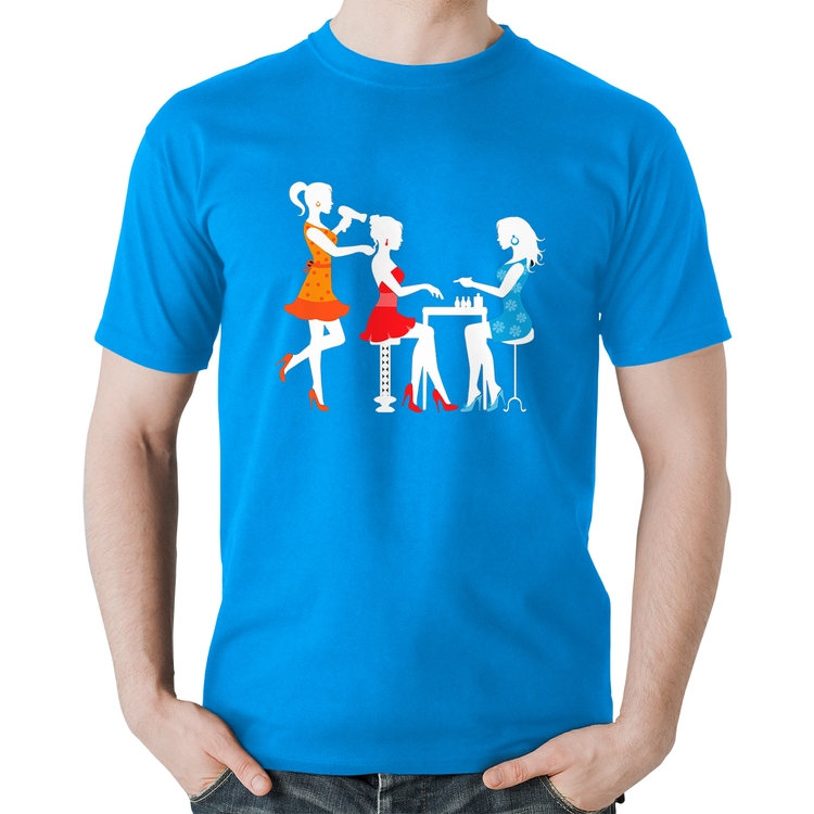 Camiseta Algodão Salão de Beleza Cabeleireira e Manicure - Azul