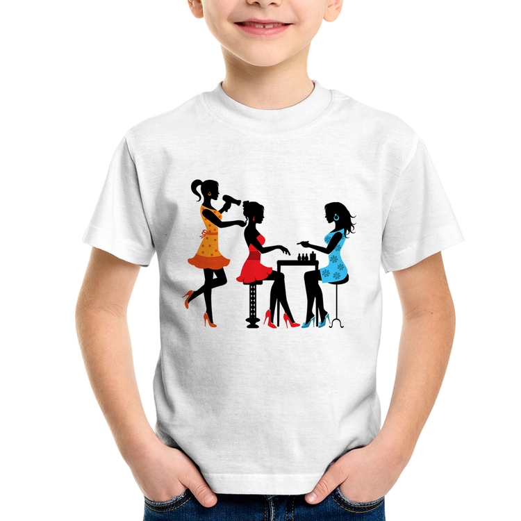 Camiseta Infantil Salão de Beleza Cabeleireira e Manicure