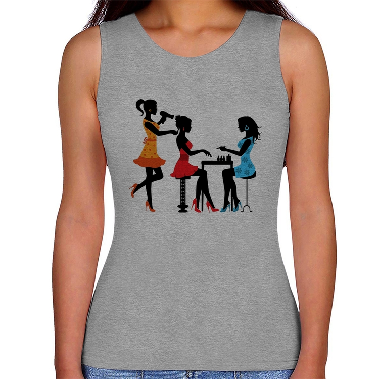 Regata Feminina Salão de Beleza Cabeleireira e Manicure - Cinza