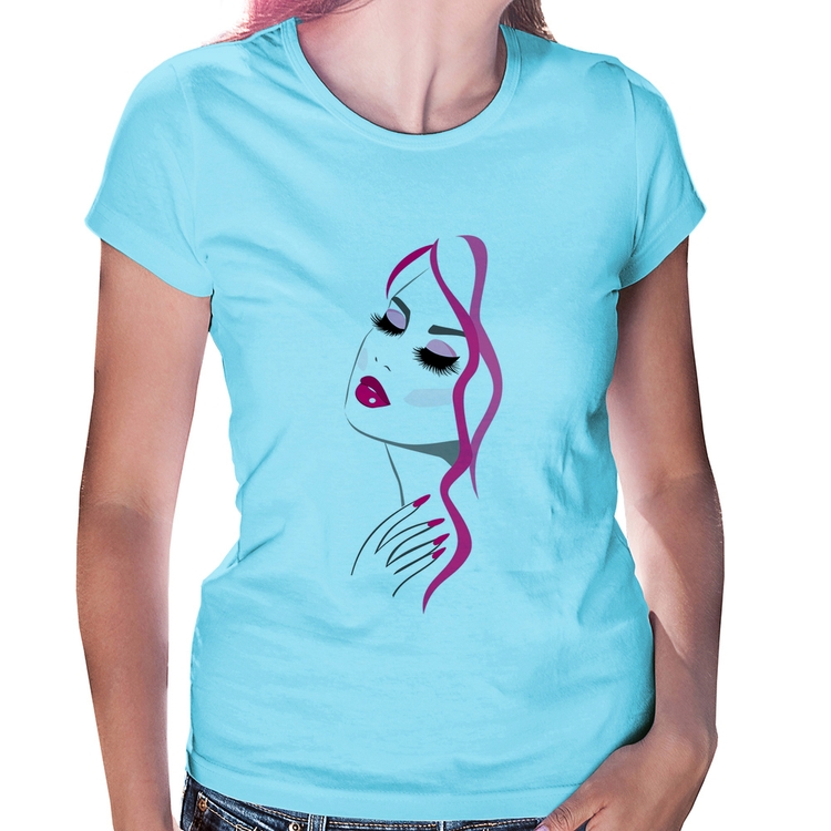 Baby Look Salão De Beleza Maquiagem - Azul Bebê