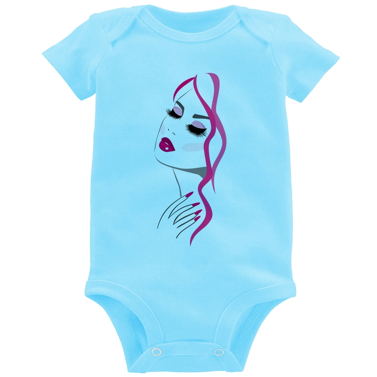 Body Bebê Salão De Beleza Maquiagem - Azul Bebê