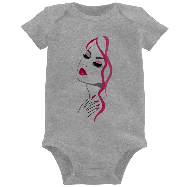 Body Bebê Salão De Beleza Maquiagem - Cinza