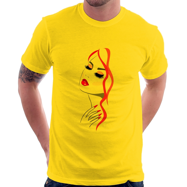 Camiseta Salão De Beleza Maquiagem - Amarela