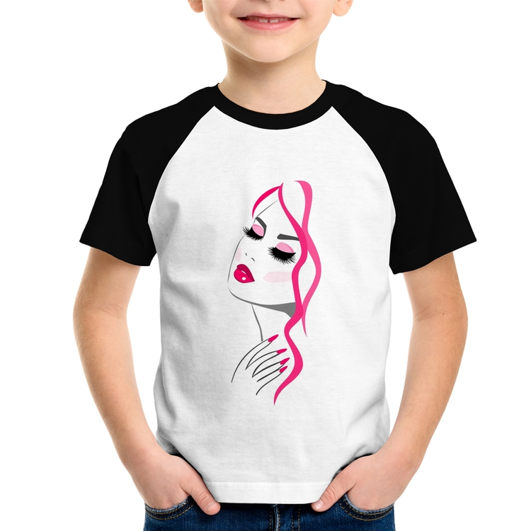 Camiseta Raglan Infantil Salão De Beleza Maquiagem