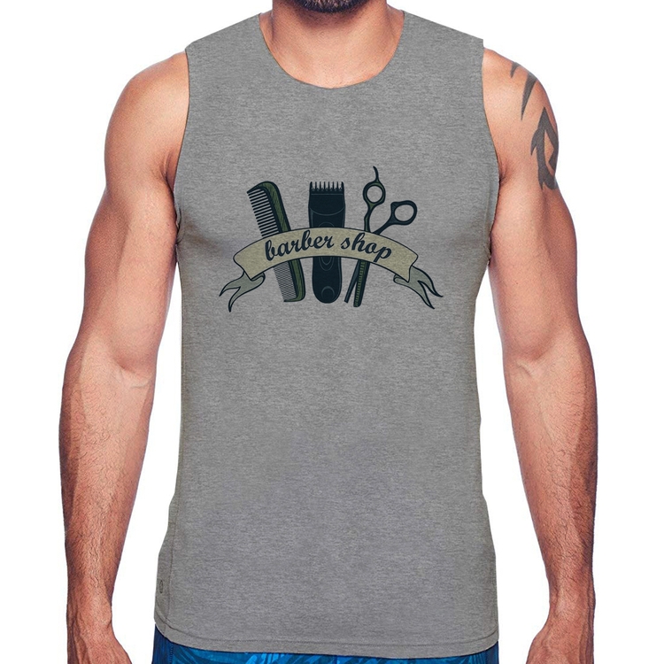 Regata Salão Masculino Barber Shop - Cinza