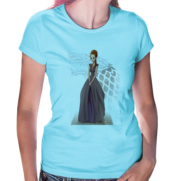 Baby Look Sansa Stark Art - Azul Bebê