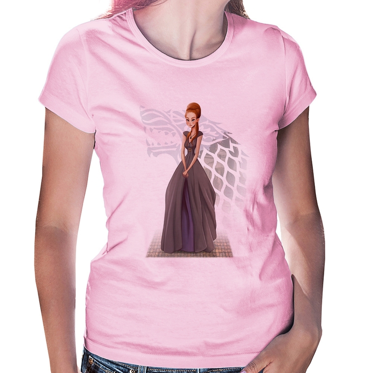 Baby Look Sansa Stark Art - Rosa Bebê