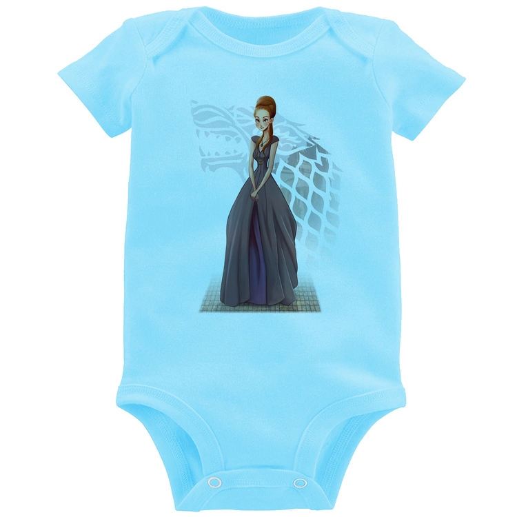 Body Bebê Sansa Stark Art - Azul Bebê