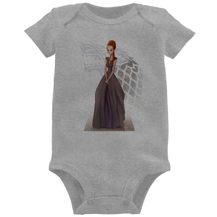 Body Bebê Sansa Stark Art - Cinza