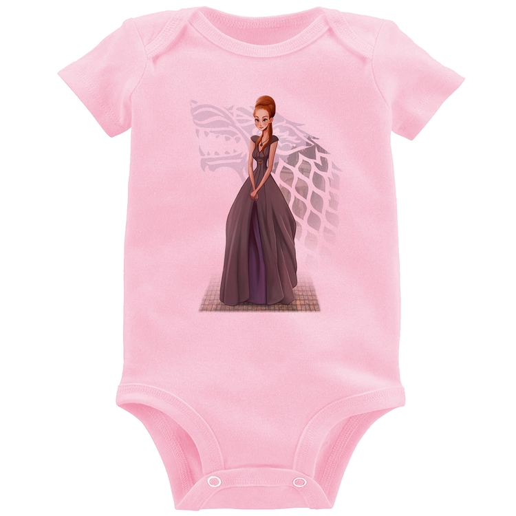Body Bebê Sansa Stark Art - Rosa Bebê