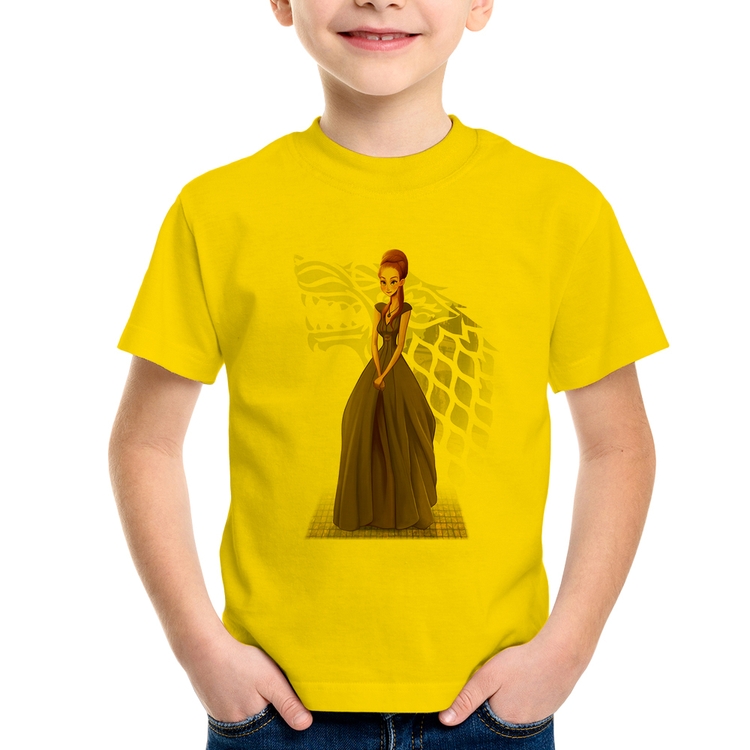 Camiseta Infantil Sansa Stark Art - Amarela