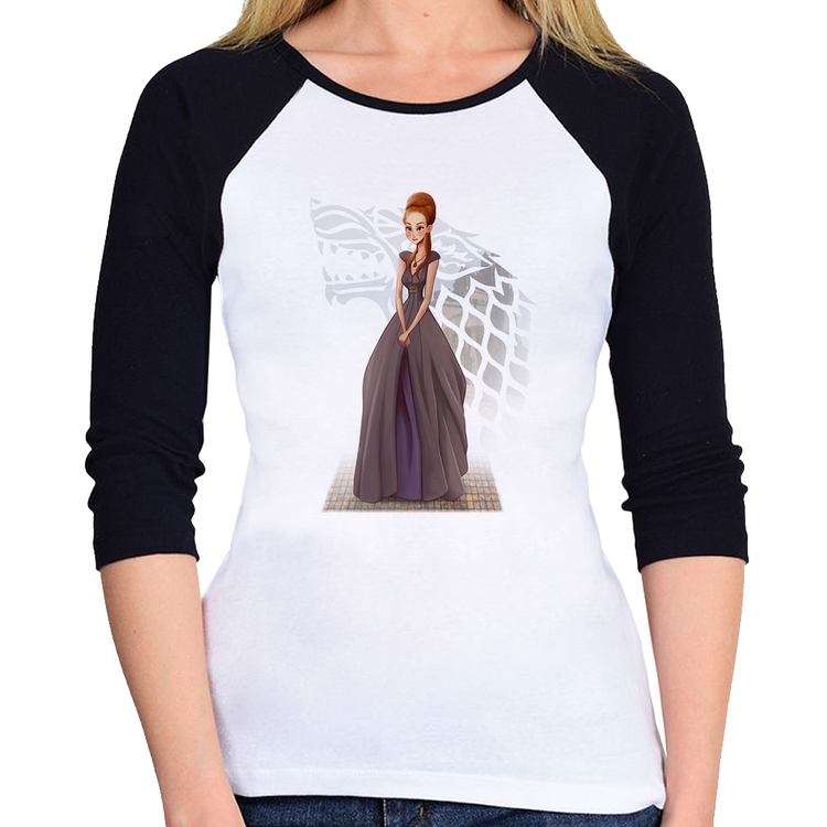 Baby Look Raglan Sansa Stark Art Manga 3/4