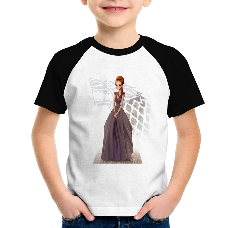 Camiseta Raglan Infantil Sansa Stark Art