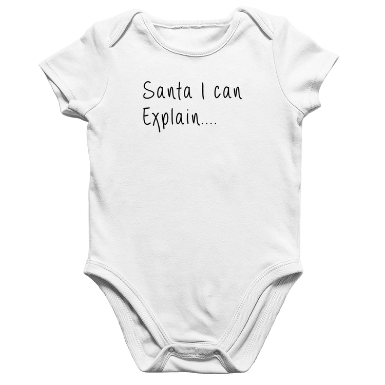 Body Bebê Algodão Santa I can explain - Branco