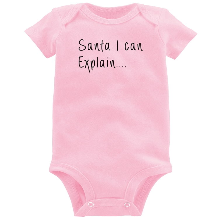 Body Bebê Santa I can explain - Rosa Bebê