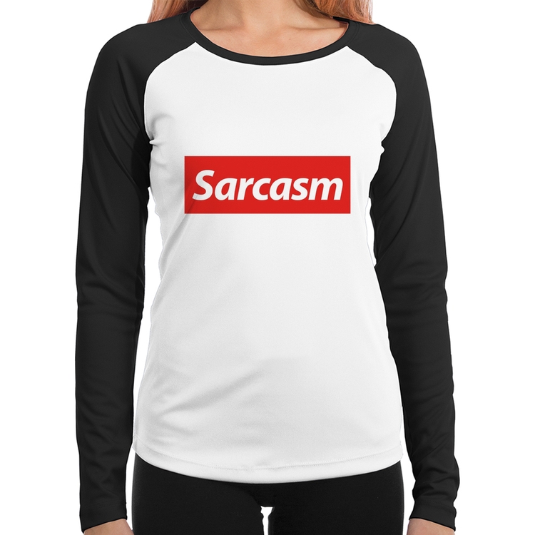 Baby Look Raglan Sarcasm Manga Longa