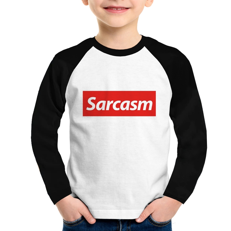 Camiseta Raglan Infantil Sarcasm Manga Longa