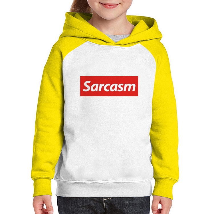 Moletom Infantil Sarcasm - Branco/Amarelo