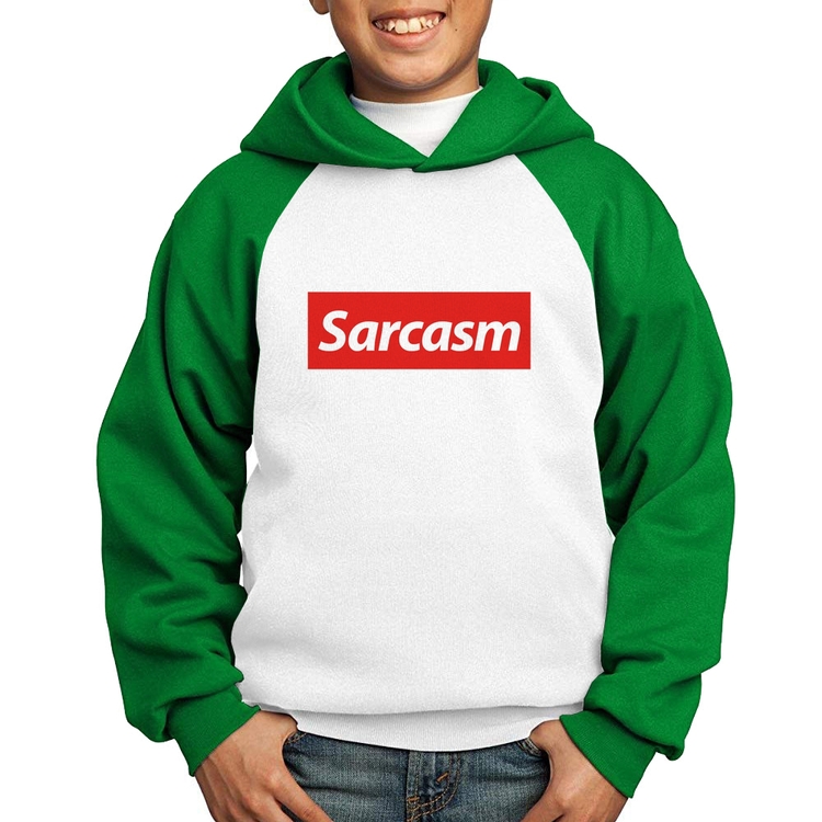 Moletom Infantil Sarcasm - Branco/Verde