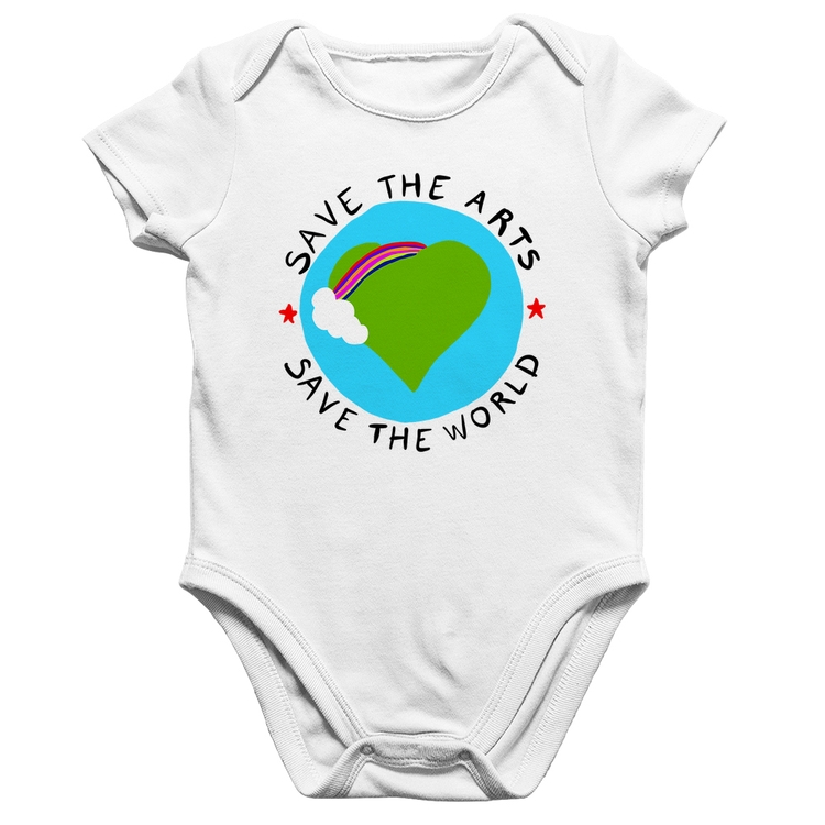 Body Bebê Algodão Save The Arts Save The World - Branco