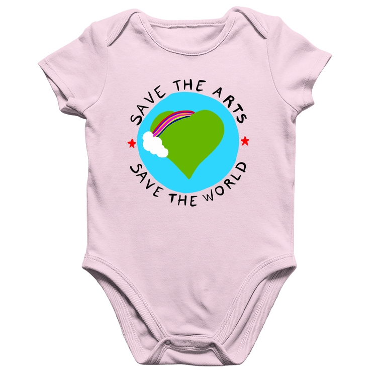 Body Bebê Algodão Save The Arts Save The World - Rosa Bebê