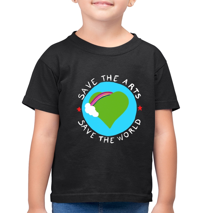 Camiseta Algodão Infantil Save The Arts Save The World