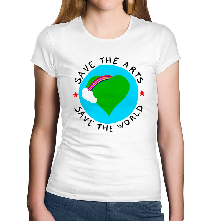 Baby Look Algodão Save The Arts Save The World - Branca