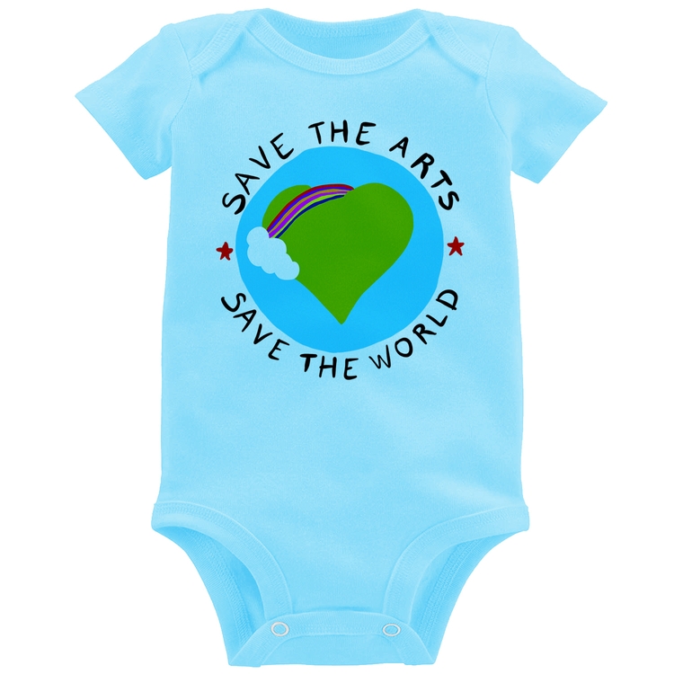 Body Bebê Save The Arts Save The World - Azul Bebê